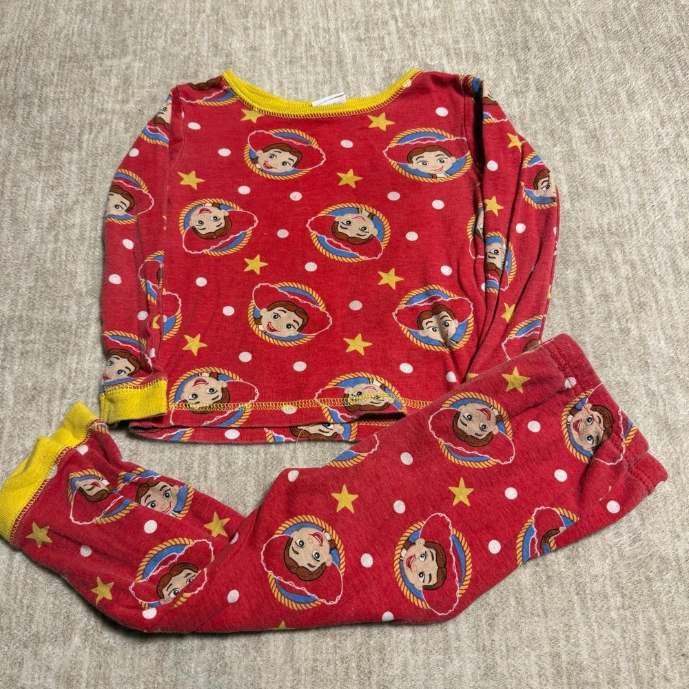 Toy Story Jessie Pajama Set Toddler 3T Disney Pixar Red Cotton Sleepwear